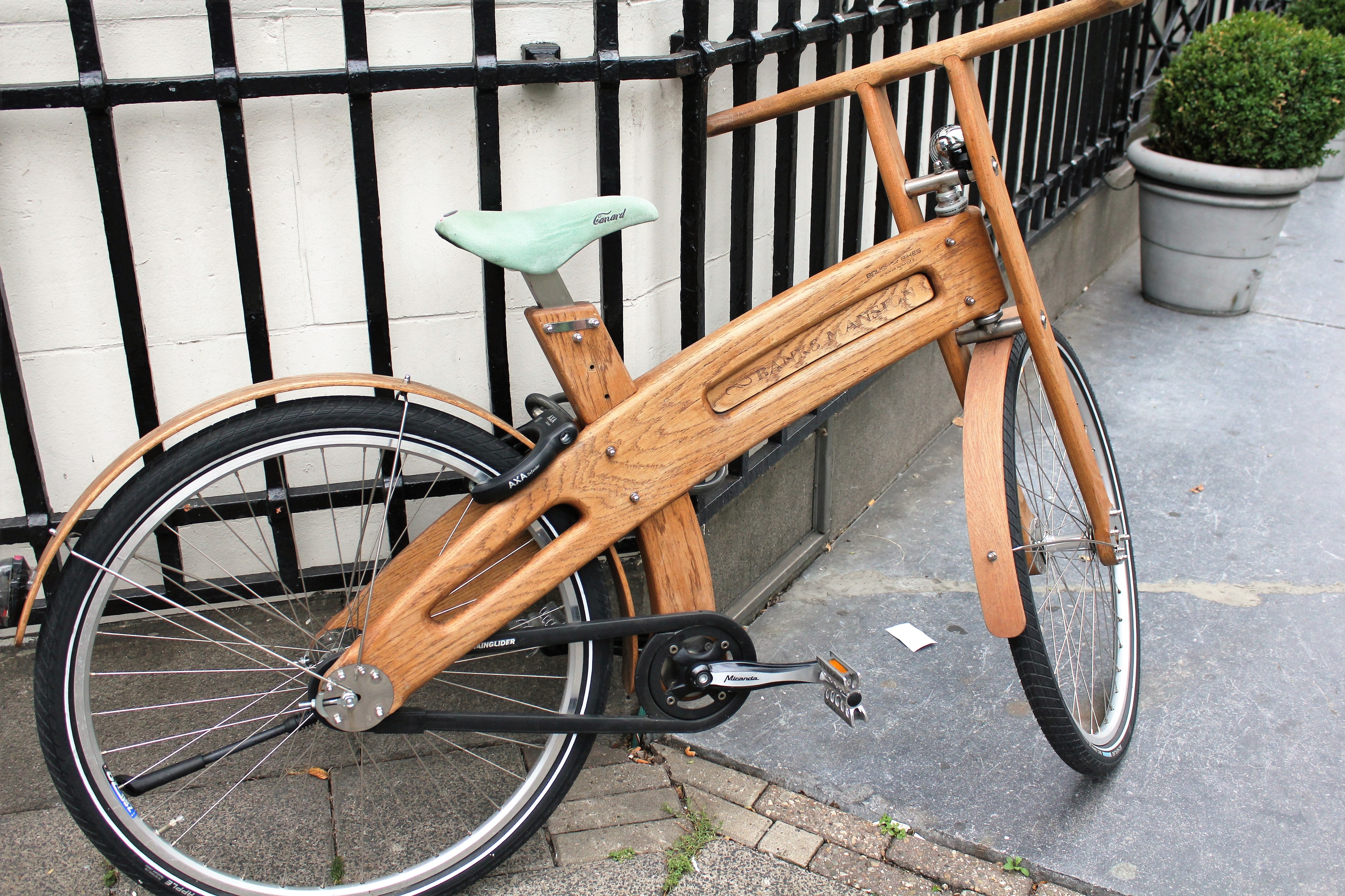 brown wooden cruiser bike