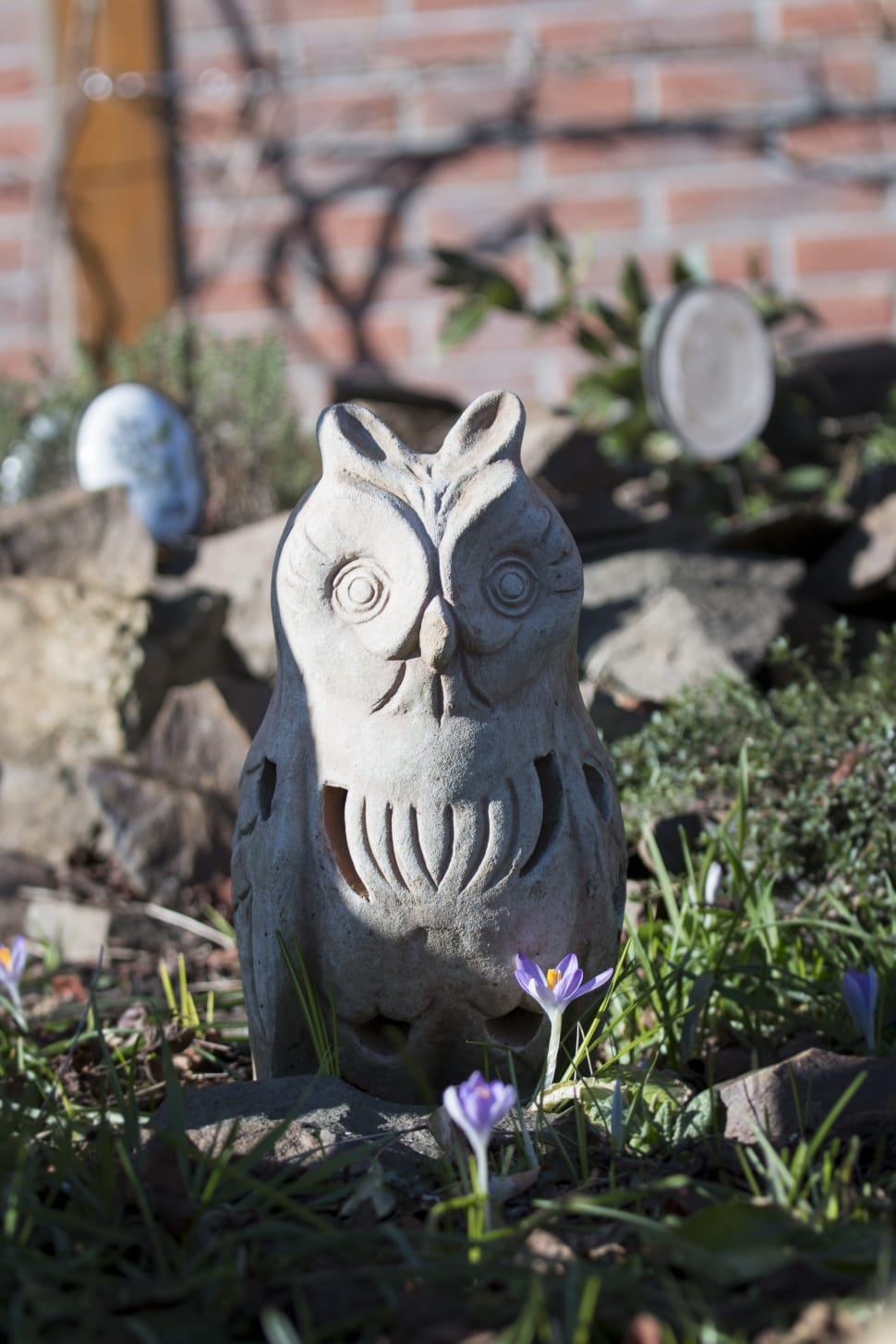 white ceramic owl garden decor preview