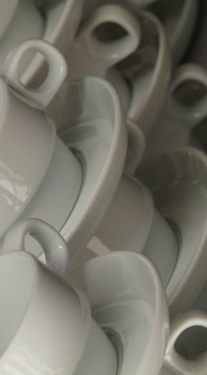 white ceramic teacup and saucer set thumbnail