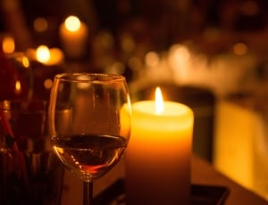 wine glass and candle thumbnail