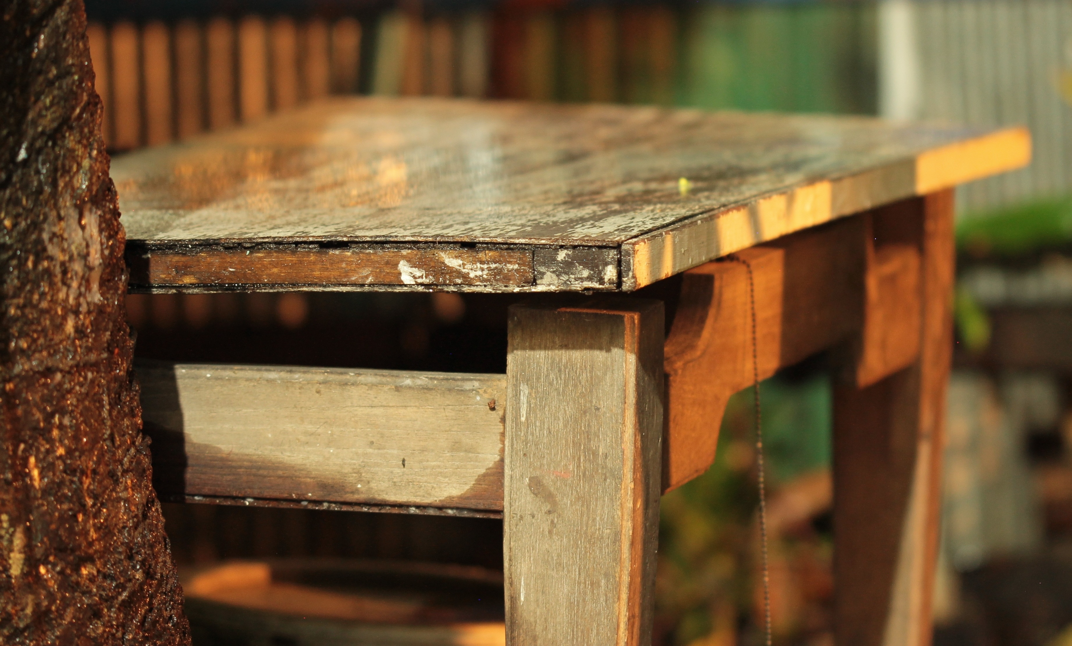 brown wooden table