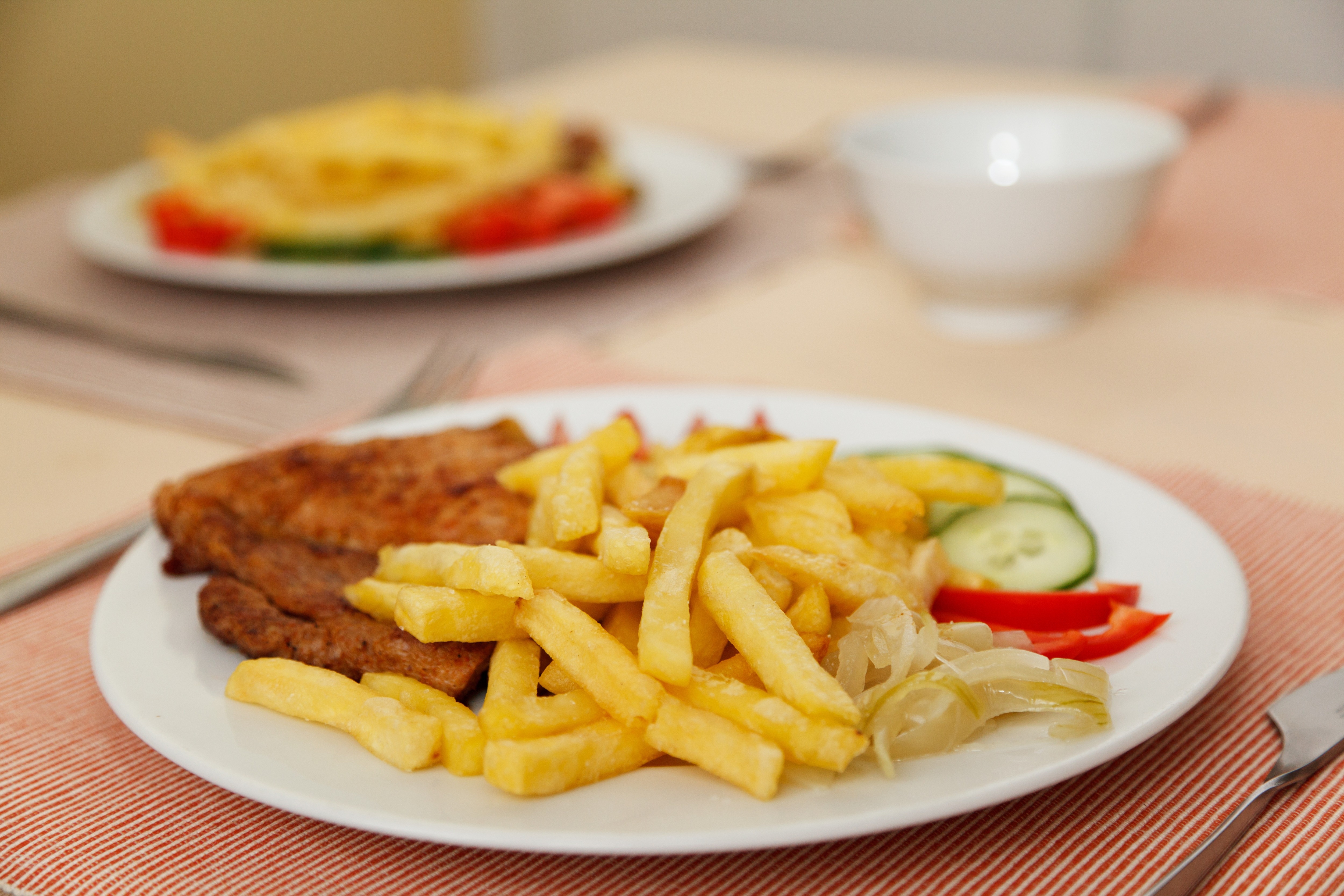 french fries and steak dish