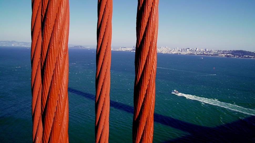 Golden Gate Bridge, Cable, Boat, sea, water preview