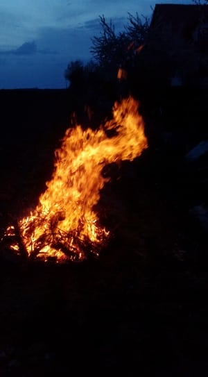 bonfire during nightime thumbnail