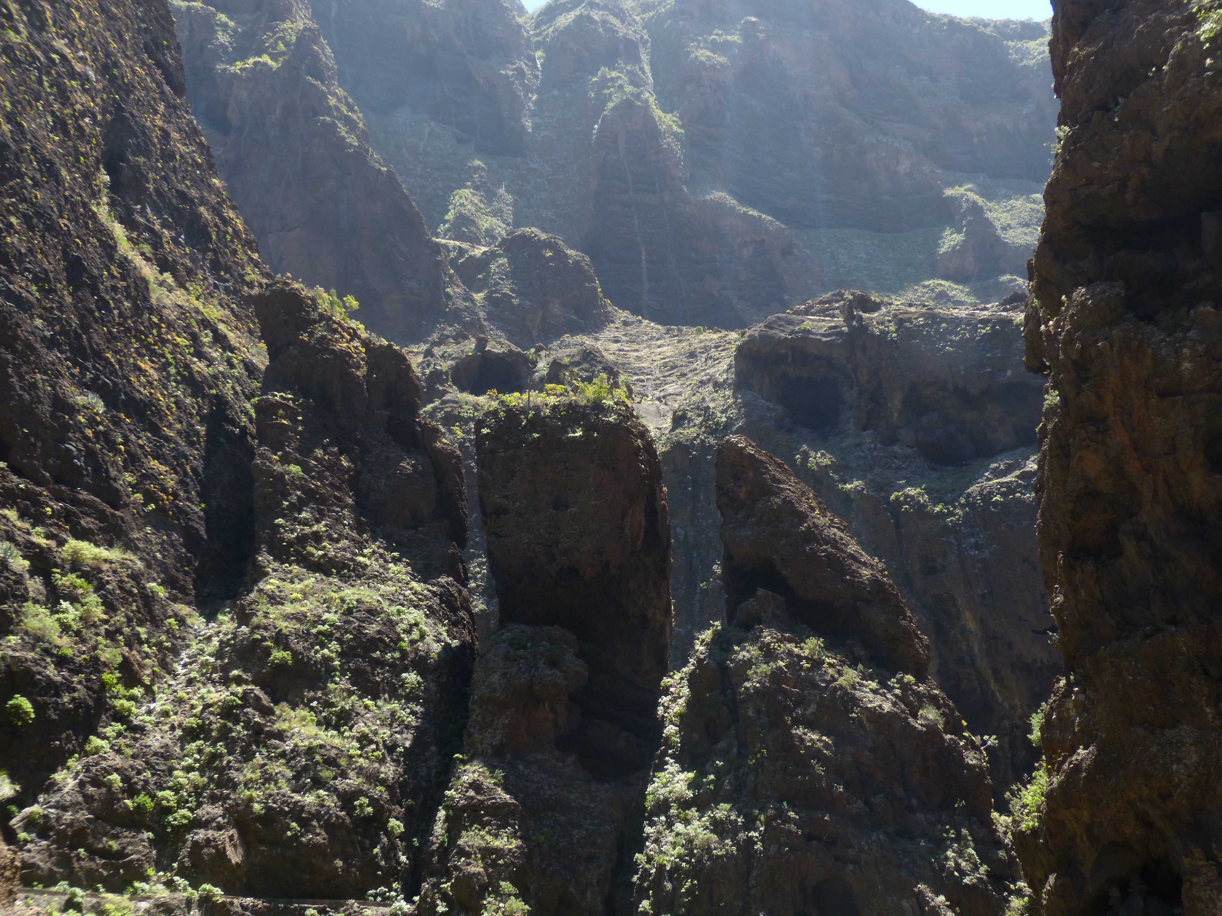 green and brown rocks