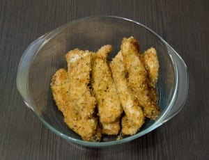 golden brown fried dish on clear glass bowl thumbnail