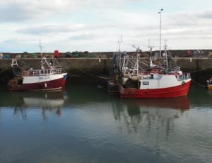 white and red tug boat thumbnail